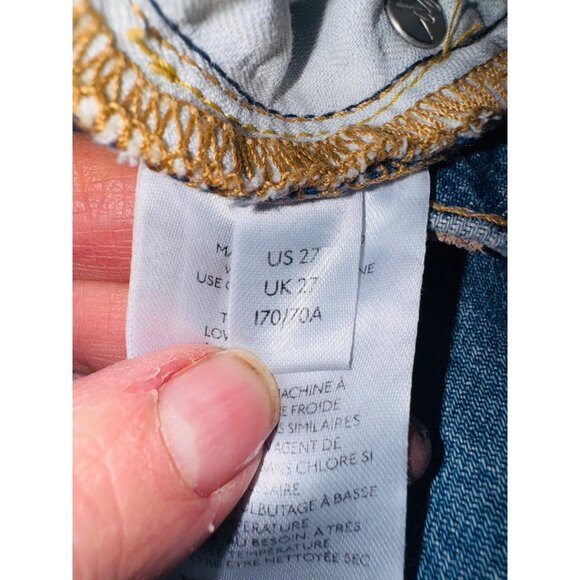 We The Free People Wide Leg Baggy Distressed Flare Jeans Sz 27 Boho Hippie 70s - Picture 4 of 10